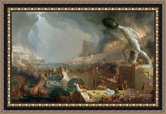 Thomas Cole The Course of Empire - Destruction Framed Print