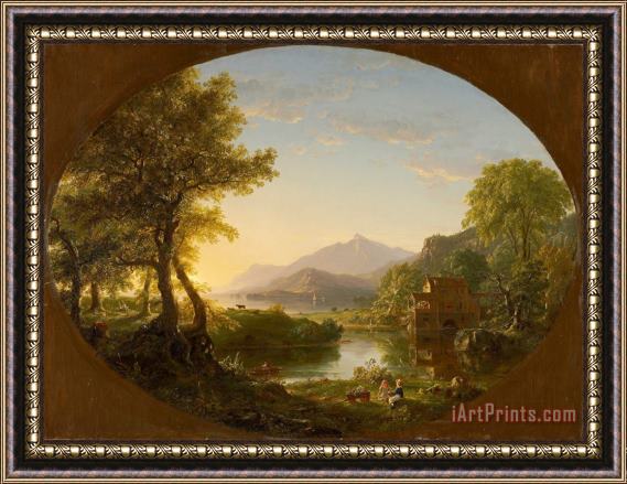 Thomas Cole The Mill, Sunset Framed Print