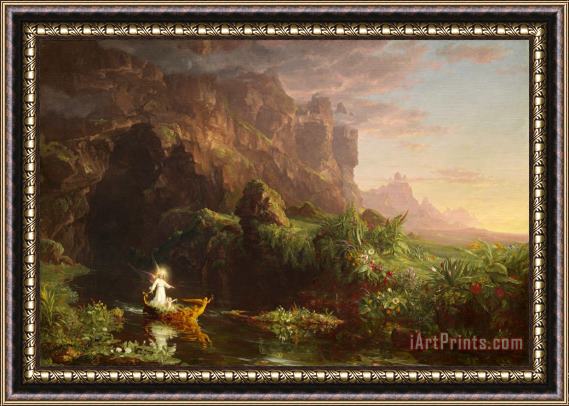 Thomas Cole The Voyage of Life: Childhood Framed Print