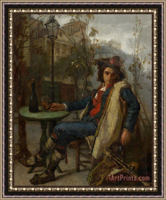 Thomas Couture Young Italian Street Musician Framed Print