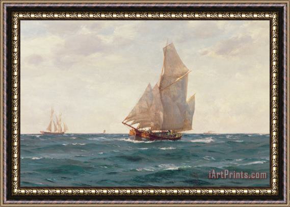 Thomas J Somerscales A Ketch and a Brigantine off the Coast Framed Print