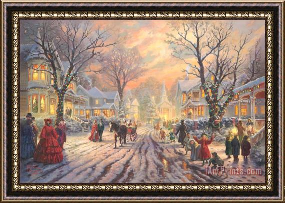 Thomas Kinkade A Victorian Christmas Carol Framed Painting