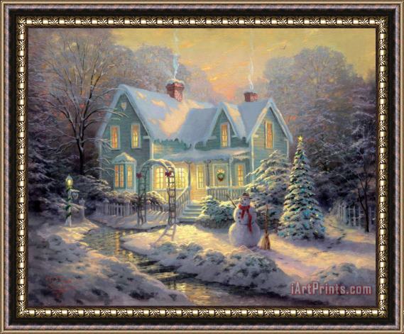 Thomas Kinkade Blessings of Christmas Framed Painting