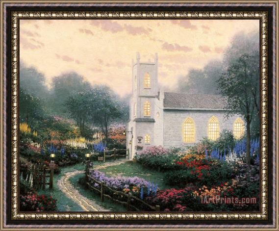 Thomas Kinkade Blossom Hill Church Framed Print