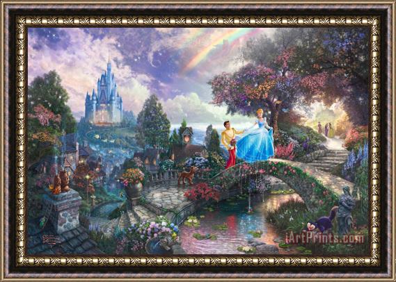 Thomas Kinkade Cinderella Wishes Upon a Dream Framed Painting