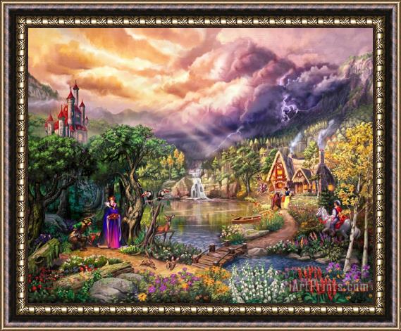 Thomas Kinkade Disney The Evil Queen Framed Painting