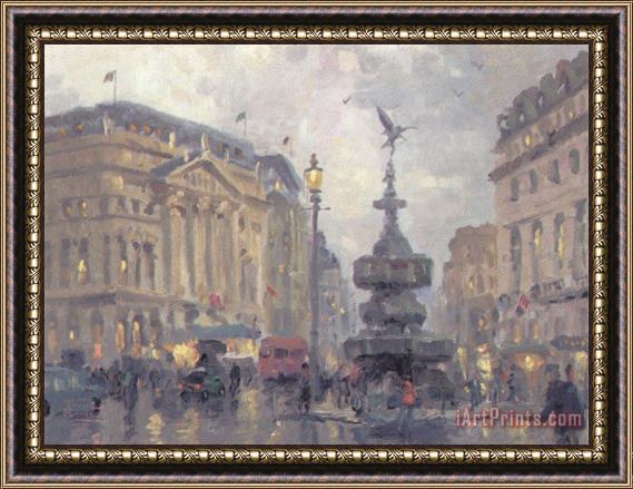 Thomas Kinkade Piccadilly Circus, London Framed Painting
