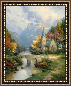 The Aspen Chapel Framed Prints - The Mountain Chapel by Thomas Kinkade