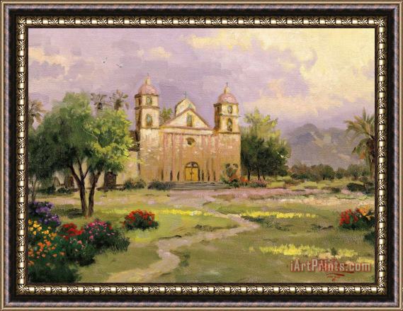 Thomas Kinkade The Old Mission, Santa Barbara Framed Print