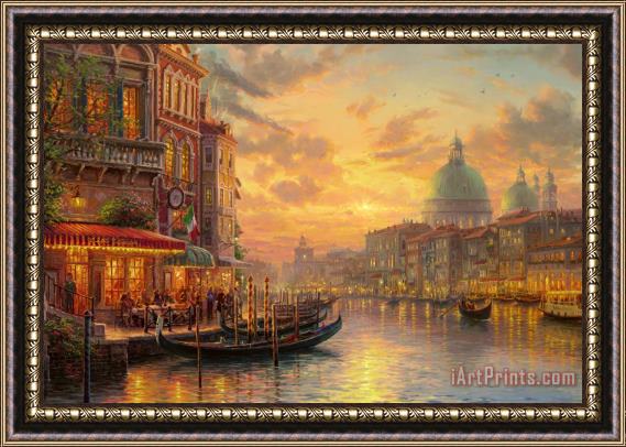Thomas Kinkade Venetian Cafe Framed Painting