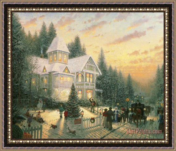 Thomas Kinkade Victorian Christmas Framed Painting