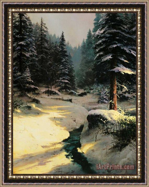 Thomas Kinkade Winter Light Framed Painting