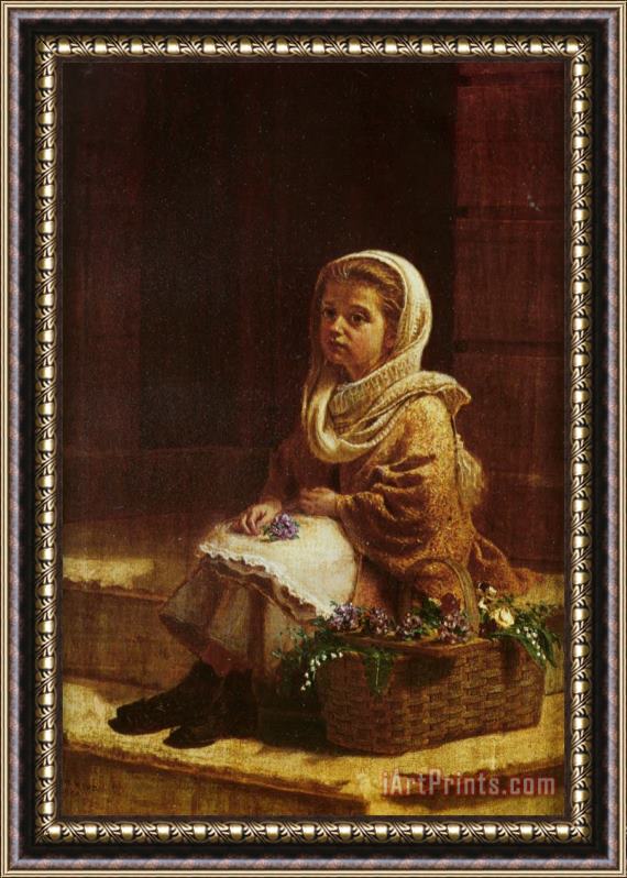 Thomas Waterman Wood The Flower Girl Framed Painting