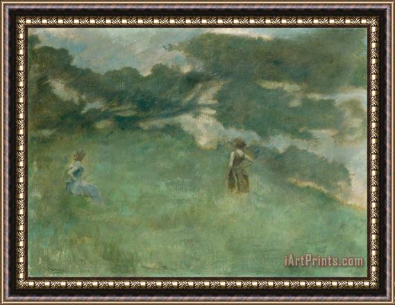 Thomas Wilmer Dewing The Hermit Thrush Framed Painting