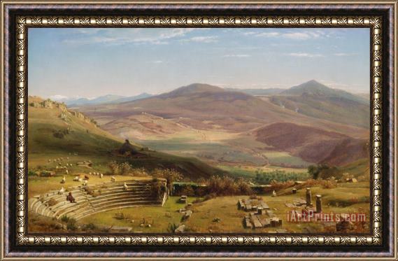 Thomas Worthington Whittredge The Amphitheatre of Tusculum And Albano Mountains, Rome Framed Painting