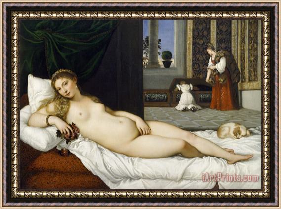 Tiziano Vecellio Venus of Urbino before 1538 Framed Print