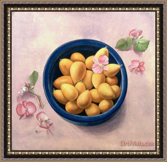 Tomar Levine Kumquats And Blossoms Framed Painting