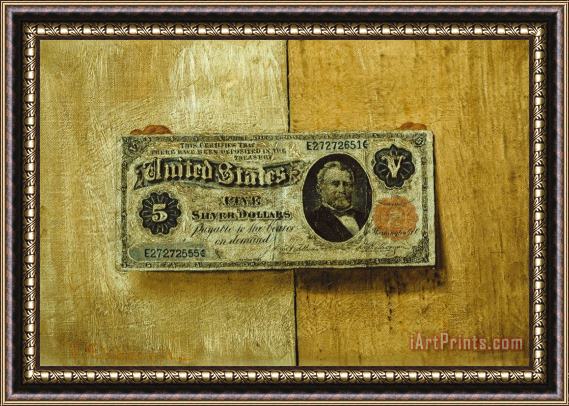Victor Dubreuil Five Dollar Bill Framed Print
