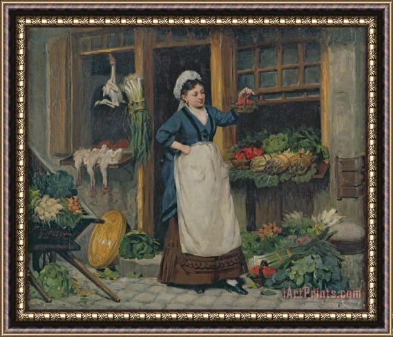 Victor Gabriel Gilbert The Fruit Seller Framed Painting