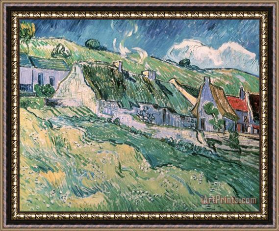 Vincent van Gogh Cottages At Auvers Sur Oise Framed Painting