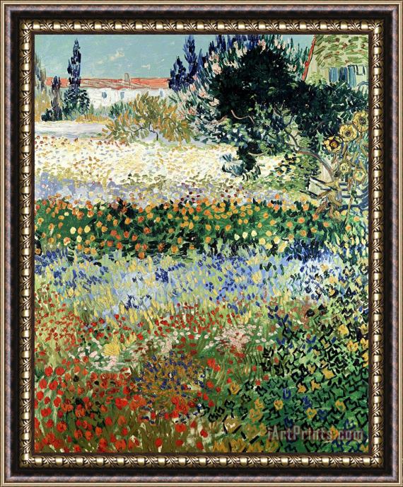 Vincent Van Gogh Garden in Bloom Framed Painting
