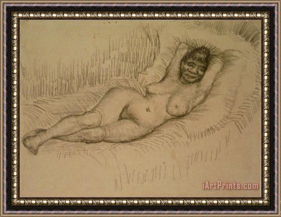 Vincent van Gogh Reclining Female Nude Framed Painting