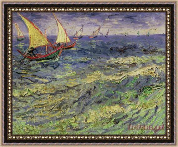 Vincent van Gogh Seascape At Saintes-maries 1888 Framed Painting