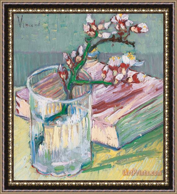 Vincent van Gogh Still Life A Flowering Almond Branch Framed Painting