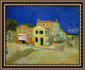 Yellow Framed Paintings - The Yellow House by Vincent van Gogh