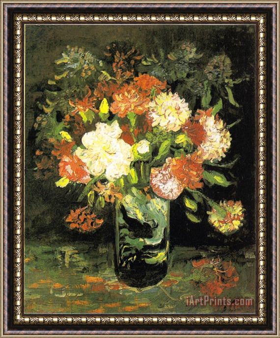 Vincent van Gogh Vase with Carnations Framed Painting