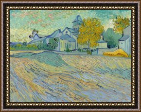 The Aspen Chapel Framed Prints - View of the Asylum and Chapel at Saint Remy by Vincent van Gogh