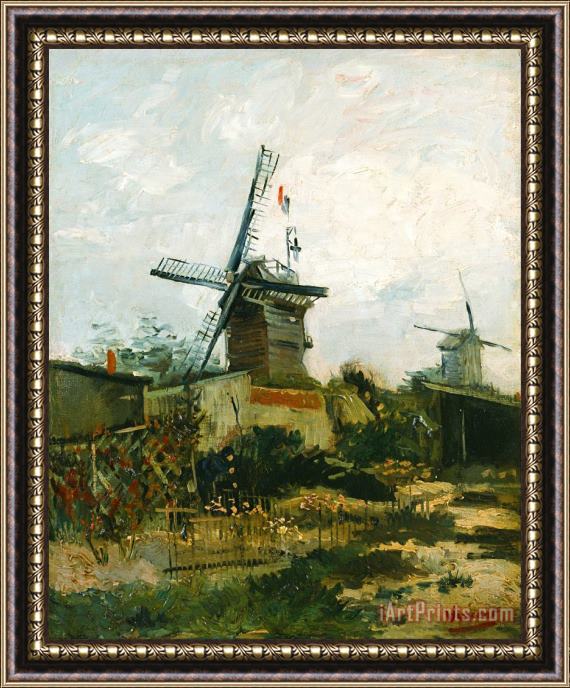 Vincent van Gogh Windmills on Montmartre Framed Painting