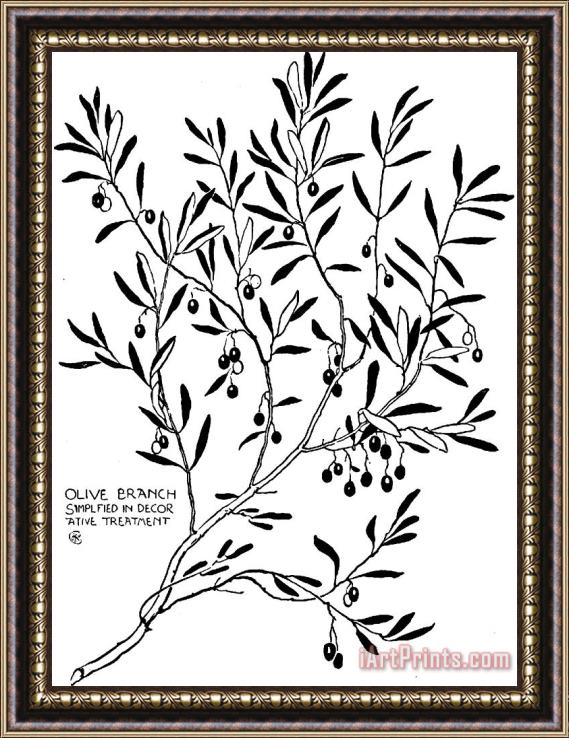 Walter Crane Olive Branch Simplified In Decor Framed Painting