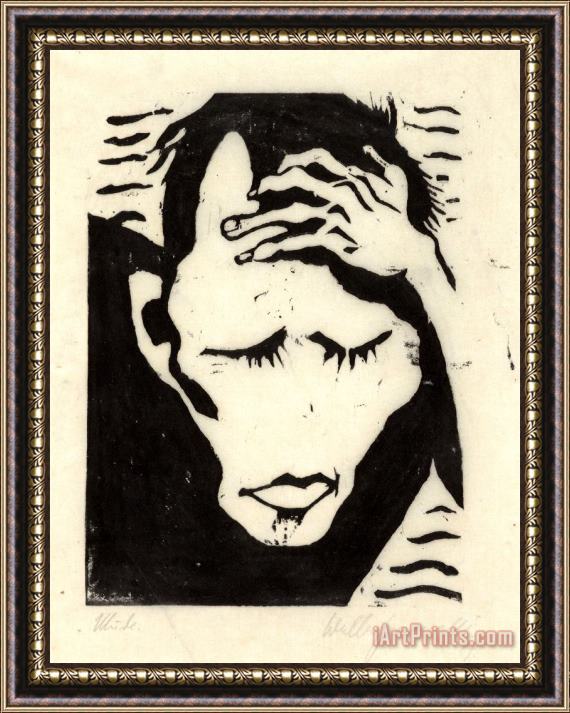 Walter Gramatte Mude (tired) Framed Painting