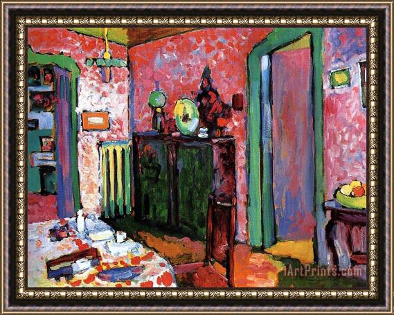 Wassily Kandinsky Interior My Dining Room 1909 Framed Painting