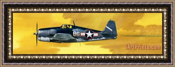 Wilf Hardy Grumman F6F-3 Hellcat Framed Painting