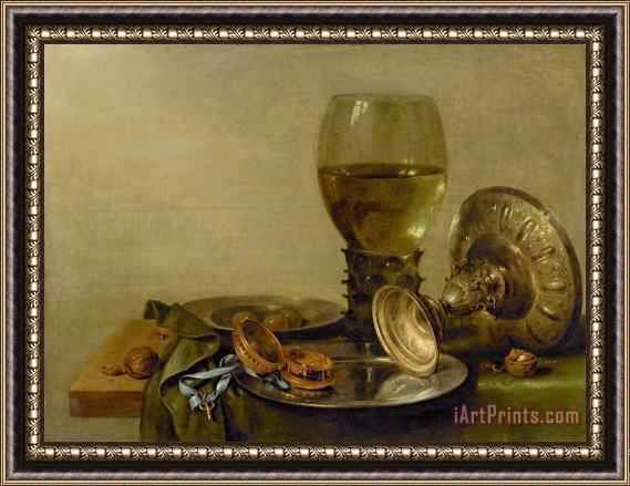 Willem Claesz Heda Still Life with Roemer And Silver Tazza Framed Painting