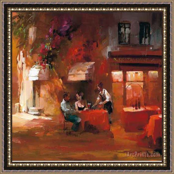 willem haenraets Dinner for Two Iii Framed Painting