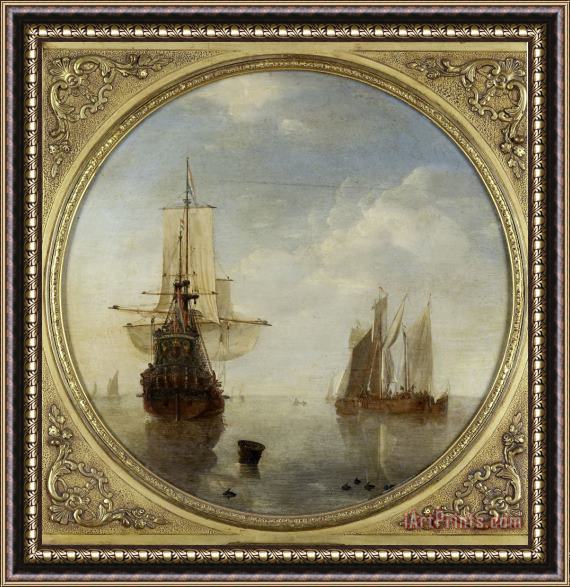 Willem van de Velde Ships at Anchor Framed Print