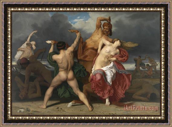 William Adolphe Bouguereau Battle of The Centaurs And The Lapithae (bataille Des Centaures Contre Les Lapithes) Framed Print