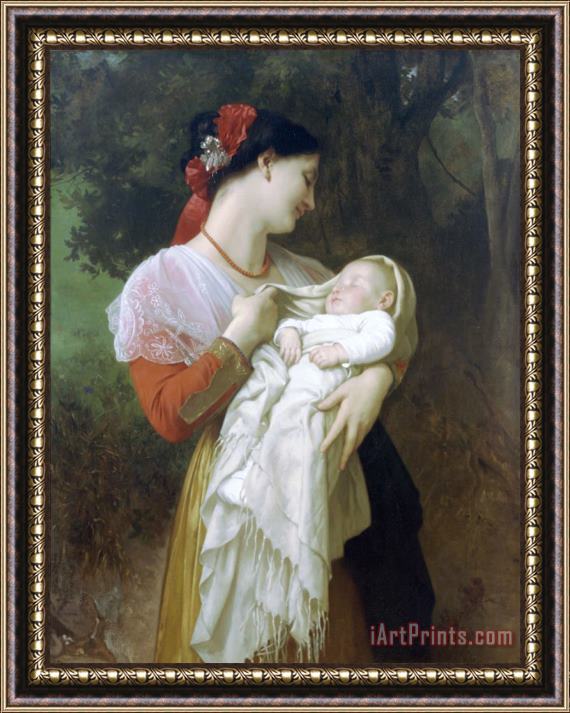William Adolphe Bouguereau Maternal Admiration Framed Painting