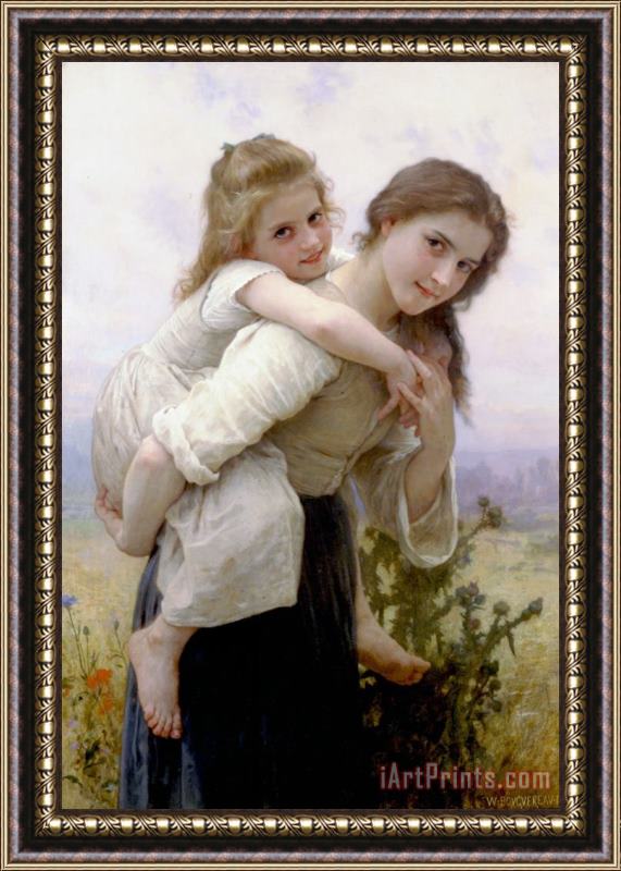 William Adolphe Bouguereau Not Too Much to Carry (1895) Framed Print