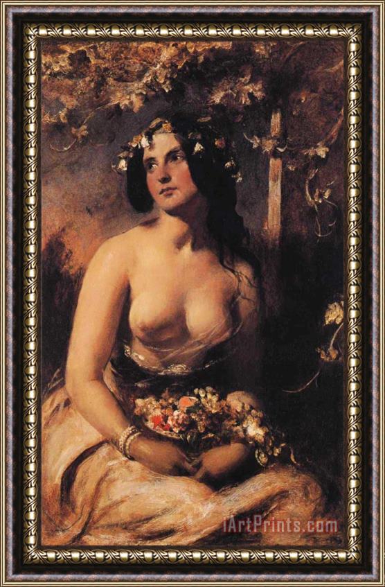 William Etty The Flower Girl Framed Painting