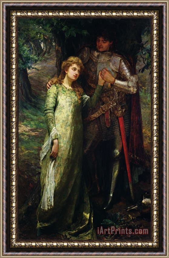 William G Mackenzie A knight and his lady Framed Painting