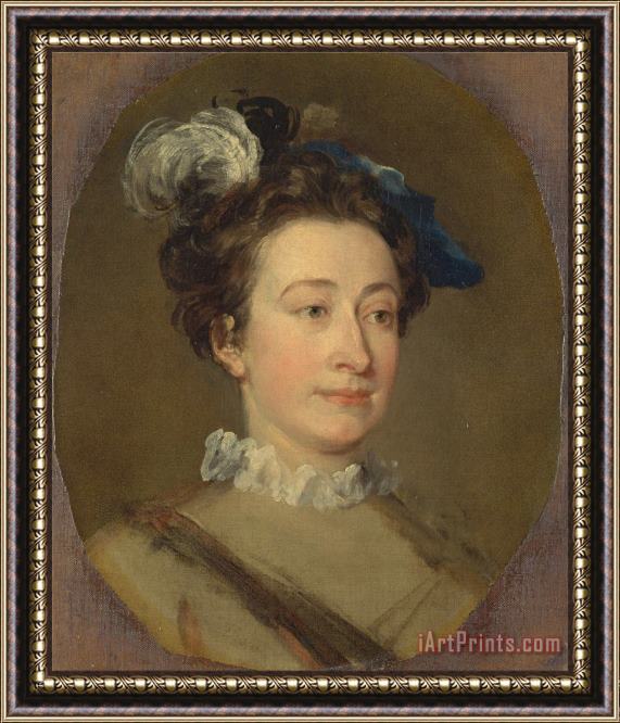 William Hogarth Girl in a Plumed Hat Framed Print