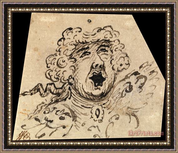 William Hogarth Grotesque Female Head Framed Print
