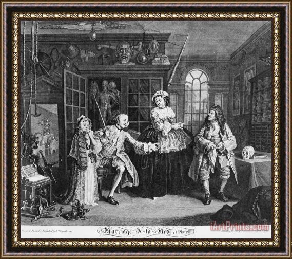William Hogarth Marriage a La Mode, Plate 3, (the Scene with The Quack) Framed Print