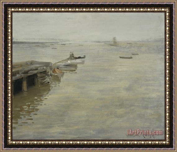 William Merritt Chase A Gray Day Framed Painting