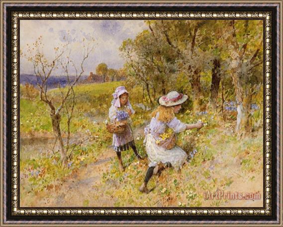 William Stephen Coleman The Primrose Gatherers Framed Painting
