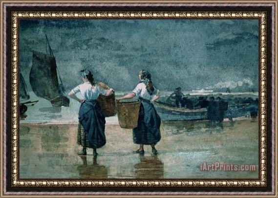 Winslow Homer Fisher Girls by the Sea Framed Painting